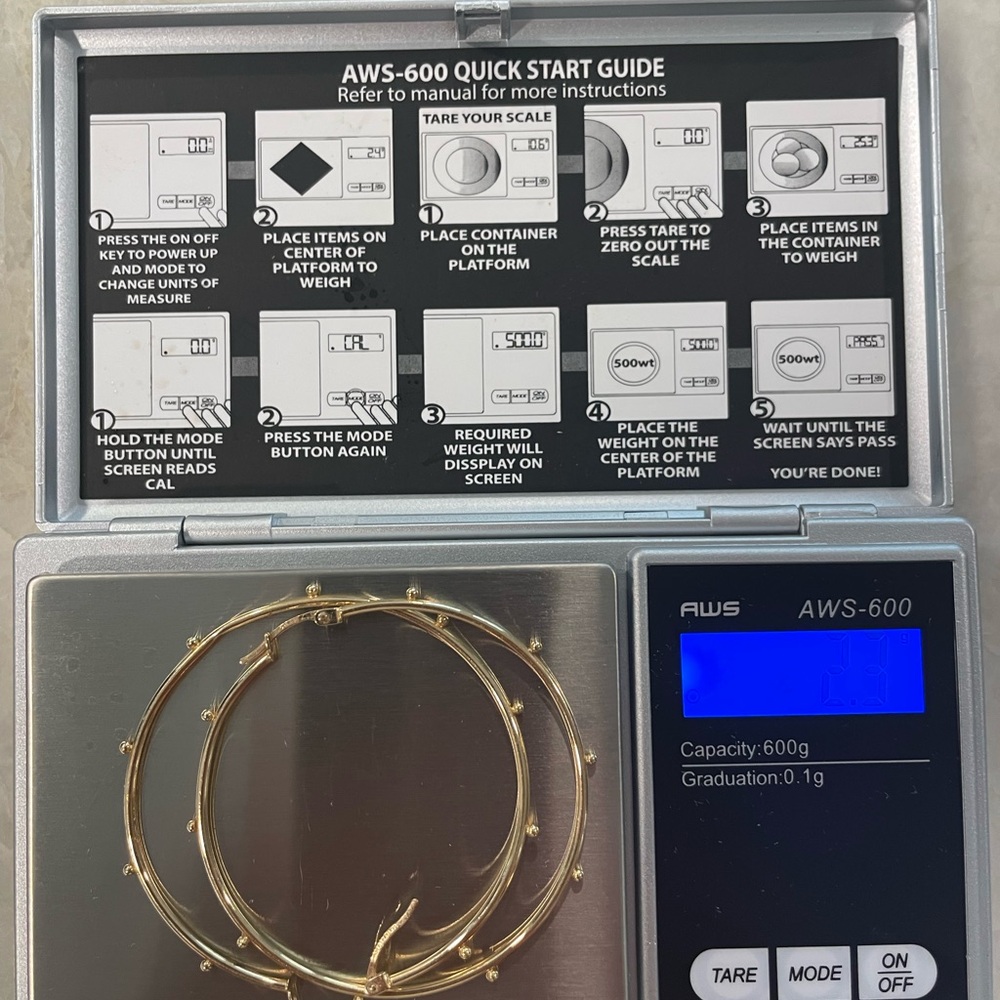 Pair of 14k Gold Hoop Earrings -Saks - Picture 12 of 12